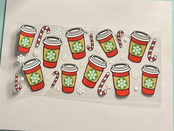 Christmas candy canes and coffee