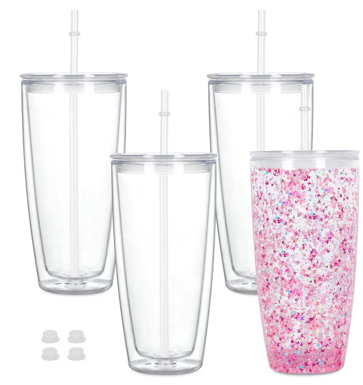 24 oz round snowglobe tumbler