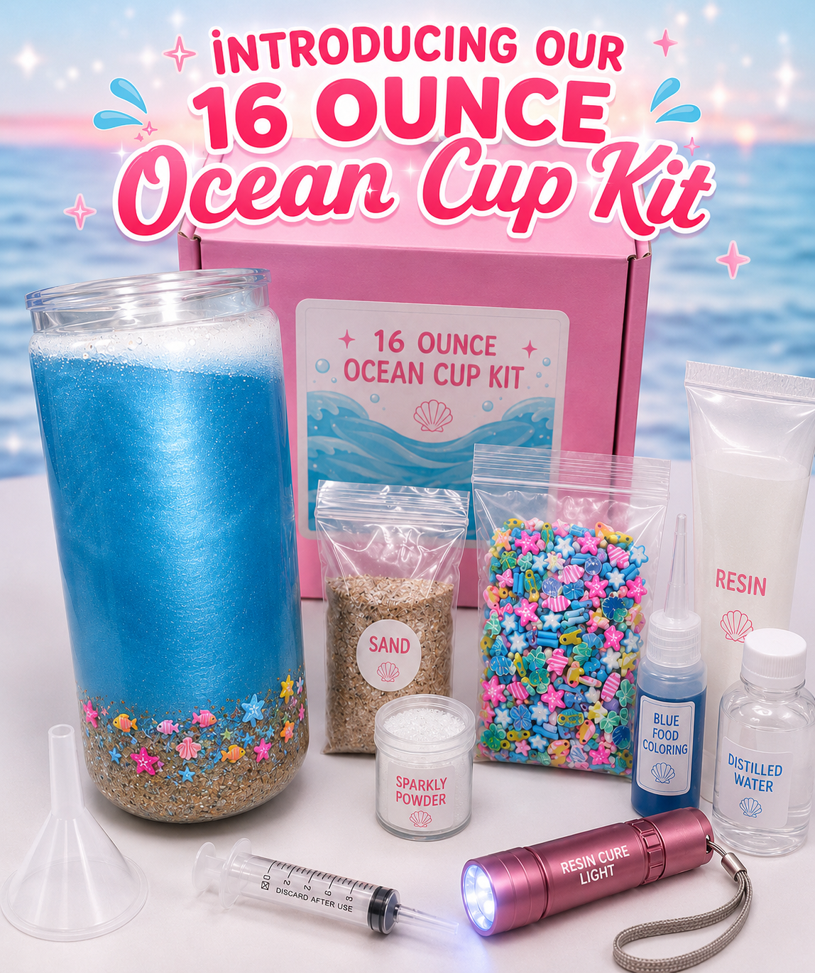 Ocean 16 oz cup kit