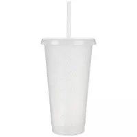 24 oz cold cup with speckles of glitter
